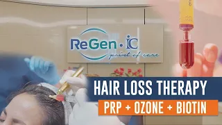 Hair loss therapy with PRP + Ozone + Biotin [English Subtitles]