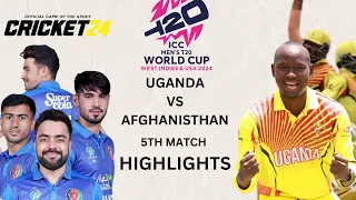 5th match Highlights | Afghanistan vs Uganda T20 World Cup June 03, 2024 -Cricket 24