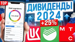 ТОП-10 ДИВИДЕНДНЫХ АКЦИЙ для получения ПАССИВНОГО ДОХОДА в 2024 году