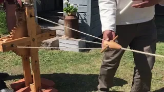 Rope making at spring fair, Åland Islands.