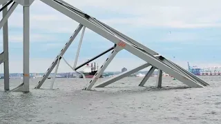 Balsa 94 sailed through the newly opened channel at the Francis Scott Key Bridge