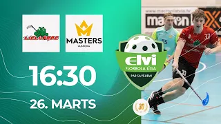 🎥 ELVI florbola līga: Lielvārde/FatPipe - FS Masters/Ulbroka (1/2 F, 4. spēle) (26.03.2023)