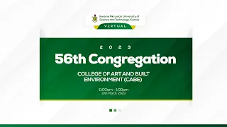 56th Congregation (Virtual ) - COLLEGE OF ART AND BUILT ENVIRONMENT (CABE)