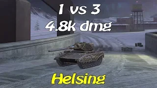 WOT Blitz 1vs3 / Helsing / 5 kills / 4 820 dmg