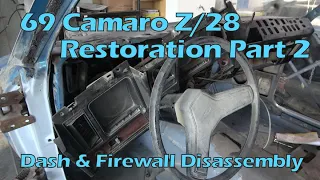 69 Camaro Z/28 in Le Mans Blue Full Restoration Video Series Part 2 - Instrument Cluster Removal