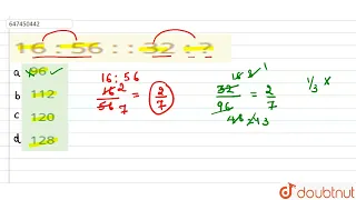 24. 16 : 56 : : 32 : ? | CLASS 14 | ANALOGY OR SIMILARITY  | REASONING | Doubtnut