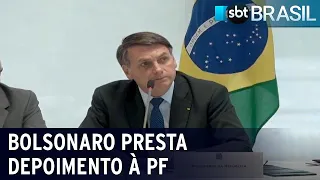 Bolsonaro presta depoimento a inquérito que apura interferência na PF | SBT Brasil (04/11/21)