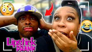 REPLACING MY BOYFRIEND'S CHAPSTICK WITH LIPSTICK WHILE GOING IN PUBLIC!! *HE FLIPPED*
