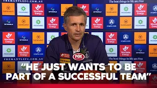 Justin Longmuir hyped on Nat Fyfe's form | Fremantle press conference | Fox Footy