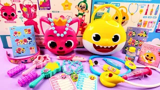 8 Minutes satisfying with unboxing cute Pinkfong Baby Shark doctor and beauty play set|ASMR