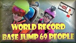 Wingsuit Eikesdalen 69 way base jump world record 2018 flying proximity action sports