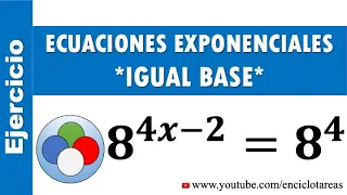 ECUACIONES EXPONENCIALES CON IGUAL BASE (ejemplos)