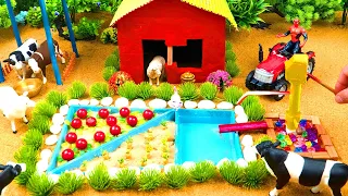 TOP DIY Farm with house of Animals | aquarium & carrot , apple fields | Mini hand pump #3