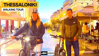 THESSALONIKI, GREECE, NIGHTLIFE IN THESSALONIKI 💃🏼❤️‍🔥 GREECE WALKING TOUR, CITY SOUND  🎬 [4K HDR]