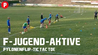 F-Jugend-Aktive - PylonenFlip Tic Tac Toe - Fußballübung für Trainer #Kinderfußball