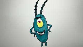 How to draw PLANKTON FROM SPONGEBOB drawing for kids