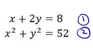 Simultaneous Equations, one Quadratic, one Linear #2