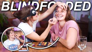 Can We Do Each Other's Makeup While BLIND?! - The Blindfolded Makeup Challenge!