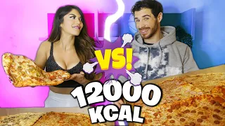 MANGER 12 000 CALORIES :JE DÉFIE UN HOMME 😈 ( pizza XXL) - LAUREN CRUZ