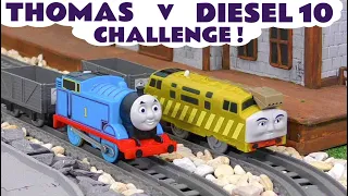 Thomas The Tank Engine v Diesel 10 Toy Train Minis Challenge With Funny Funlings