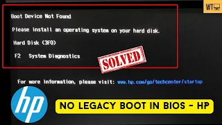 Boot Device Not Found -Hard Disk (3F0) Error | No Legacy Boot Options in BIOS, Boot Device not found