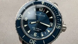 Blancpain Fifty Fathoms Titanium BLUE Dial 5015-12B40-O52A Blancpain Watch Review