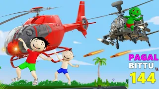 Pagal Bittu Sittu 144 | Helicopter Wala Cartoon | Gadi Wala Cartoon | Bittu Sittu Toons