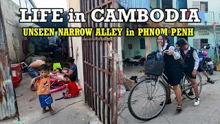 UNSEEN NARROW ALLEY in PHNOM PENH CITY, CAMBODIA - [2K] WALK TOUR