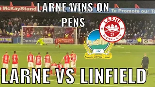 BEATING LINFIELD ON PENS AGAIN LARNE VS LINFIELD  IRISH CUP