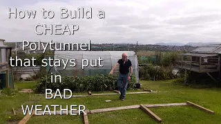 Alan's Allotment #43 How to Cheap £90 Polytunnel build done RIGHT!, Single handed, total £145