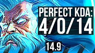 ZILEAN vs AHRI (MID) | 4/0/14, 800+ games | EUW Master | 14.9