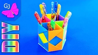 ORIGAMI:: Hexagonal Pencil Holder :: PAPER CRAFT