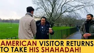 American Visitor Returns to Accept Islam! | Shamsi at Speaker's Corner