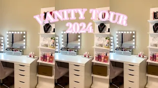 VANITY TOUR⭐️|| must haves, makeup, + LINKS!