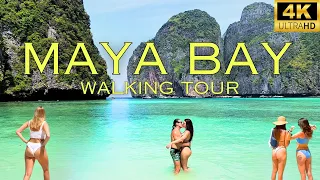 Maya Bay Walking Tour 4K | Phi Phi Islands | Thailand
