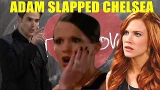 CBS Y&R Spoilers Adam slapped Chelsea in the face to protect Sally, Connor was hurt when he saw it