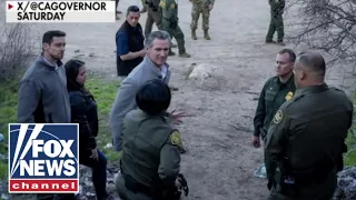 ‘EMBARRASSING’: Newsom unknowingly uses border hole patched by GOP candidate for photo-op