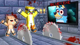 ¡IMPOSIBLE SOBREVIVIR A LAS TRAMPAS MORTALES DE BLUEY.EXE! 😱 MICHI Y BEBE NOOB VS MINECRAFT TRAMPAS