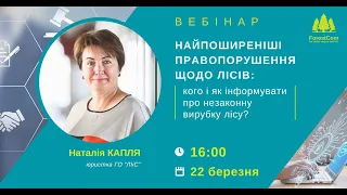 “Найпоширеніші правопорушення щодо лісів”