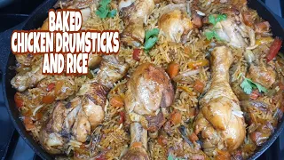 ONE POT CHICKEN DRUMSTICKS AND RICE | OVEN BAKED CHICKEN AND RICE RECIPE | SHELLZ HOMESTYLE KITCHEN