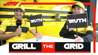 Renault's Carlos Sainz and Nico Hulkenberg | Grill The Grid Truth Or Lie