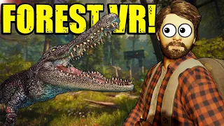 We Escaped Alligators With a Raft In Virtual Reality! - The Forest Multiplayer Survival VR