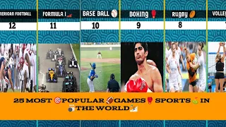 25 most top popular sports in the world comparison video 🥋⚽🥊⚾🧩❤️