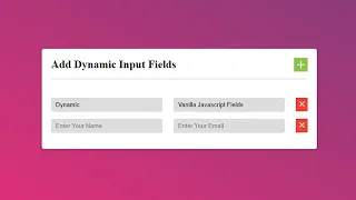 How To Create Dynamic Input Fields Creation Using HTML CSS And Vanilla JavaScript |  #dynamic-input