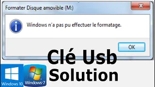 Problème Windows n'a pas pu effectuer le formatage Clé #Usb