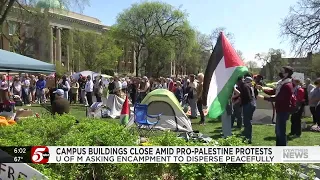 Multiple buildings at U of M campus to remain closed Tuesday following pro-Palestine protests