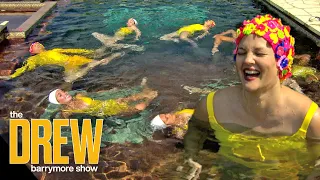 Drew and Ross Mathews Join the Aqualillies and Hilariously Learn an Artistic Swimming Routine