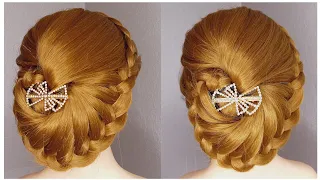 Trendy hairstyle with braids for weddings, a wonderful and attractive hairstyle with easy steps