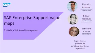 LIVE SESSIONS on SAP Enterprise Support value maps – SAP solutions for HXM, CX & Spend Management