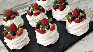 The legendary PAVLOVA meringue dessert ! PAVLOVA Cake!  It always works out!